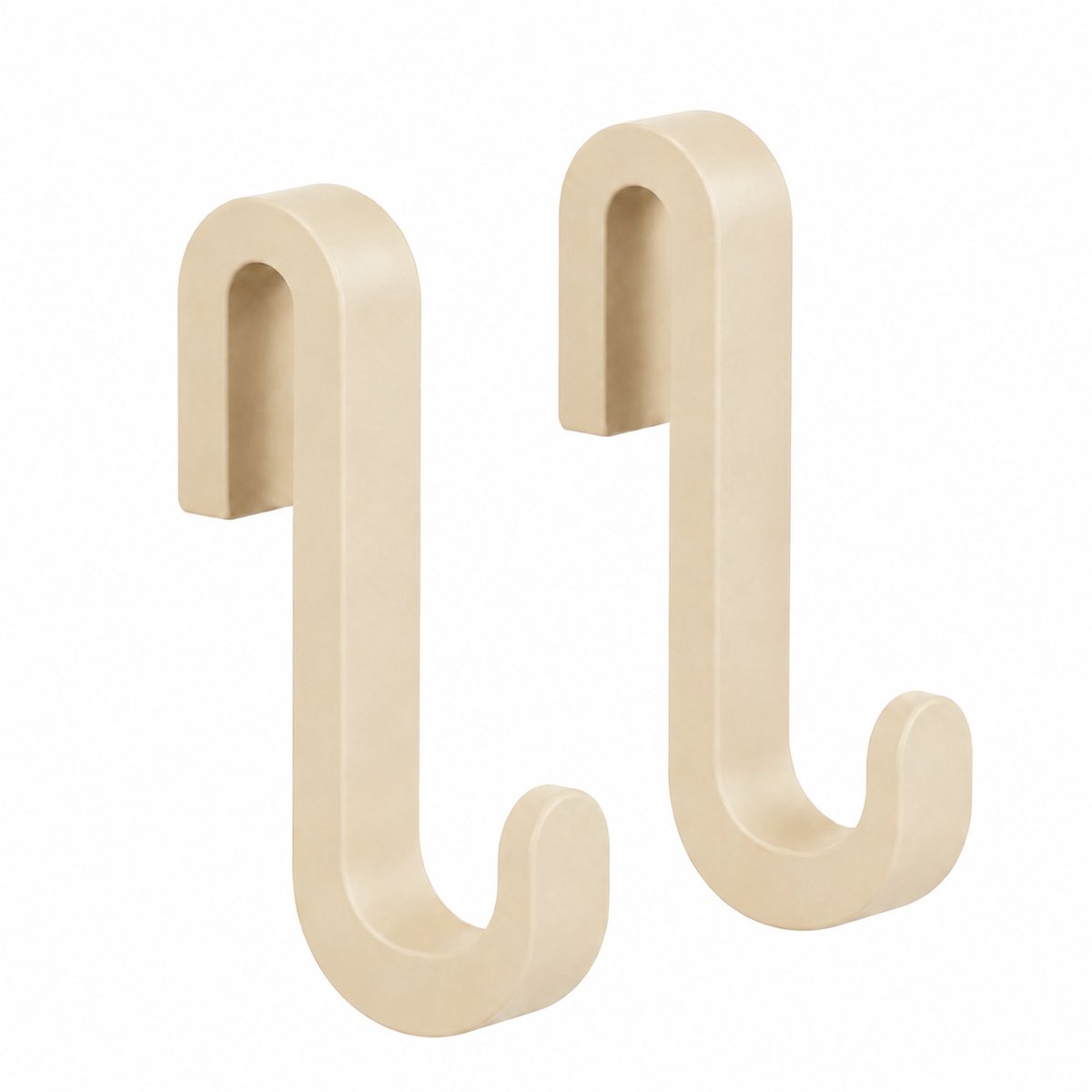 Minismus Siliconen Handdoekhaak Zonder Boren - Glazen Douchewand - Beige - 2 Stuks