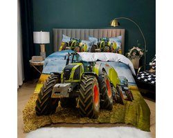 Leleyouzer 3D-beddengoedset met tractorpatroon, 200 x 200 cm, dekbedovertrek voor kinderen en jongens, zacht en - ShopVlot