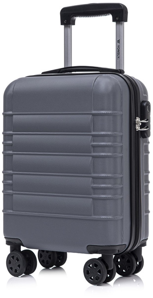 YONSLY Handbagage Koffer - 46x31x20 cm - Reiskoffer 25L - Grijs