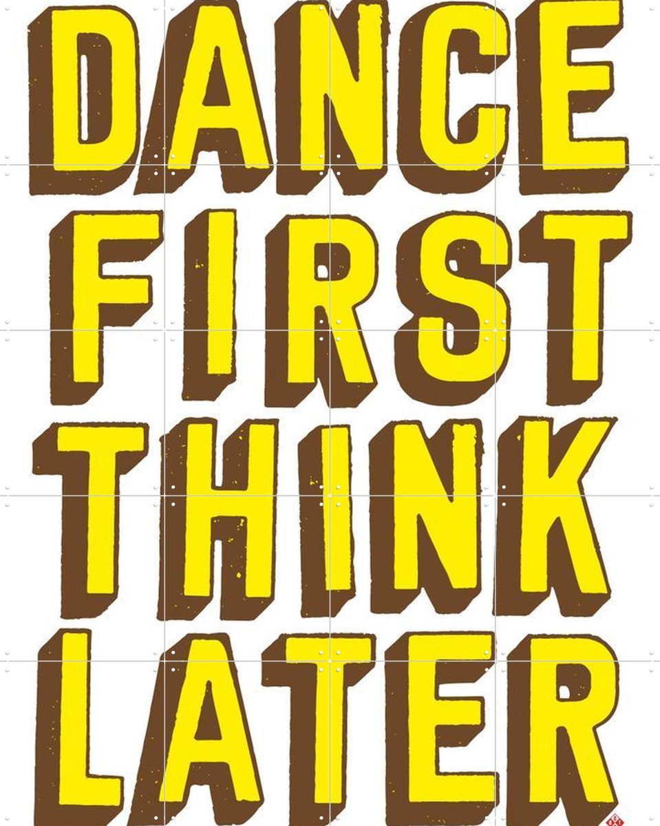 IXXI Dance First, Studio Boot - 80 x 100 cm - Gratis ophangtool - Grote wanddecoratie en posters - Typografie, Vintage, Speels, Illustraties, Grafisch