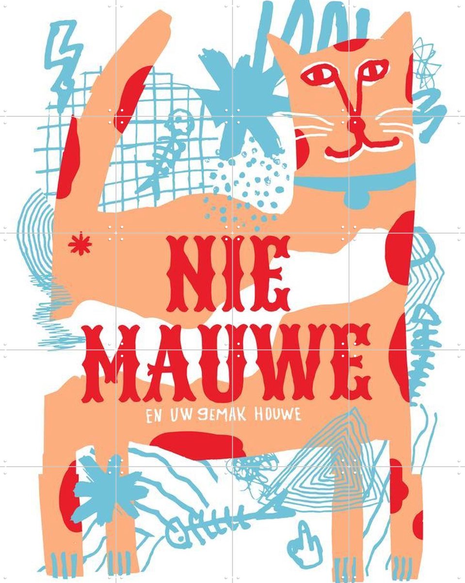 IXXI Nie Mauwe, Studio Turbo - 80 x 100 cm - Gratis ophangtool - Grote wanddecoratie en posters - Fantasierijk, Grafisch Ontwerp, Cartoonesk, Speels