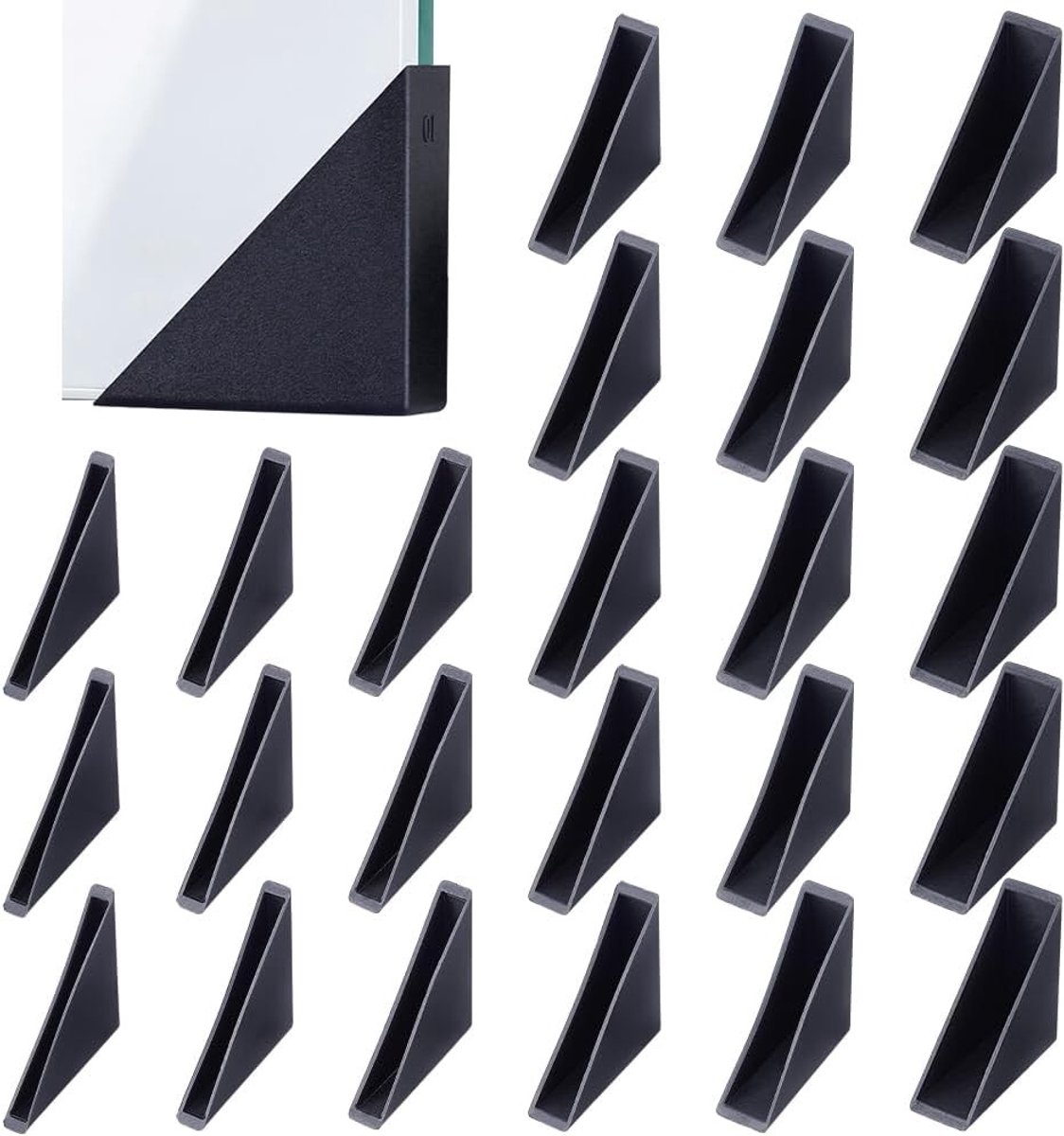 Hoekbeschermers voor Tafel en Plank - 60 Stuks in 6 Maten - Zwart Plastic Hoekbescherming voor Veiligheid en Bescherming tegen Schade