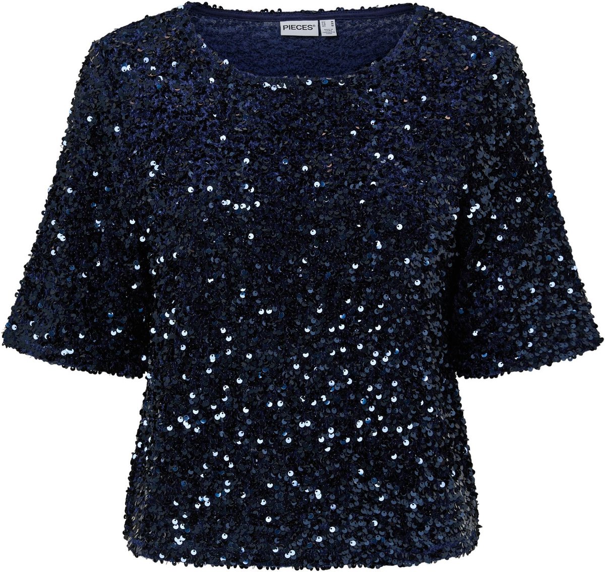 Pieces Top met korte mouwen PCKAMMY PAILLETTEN