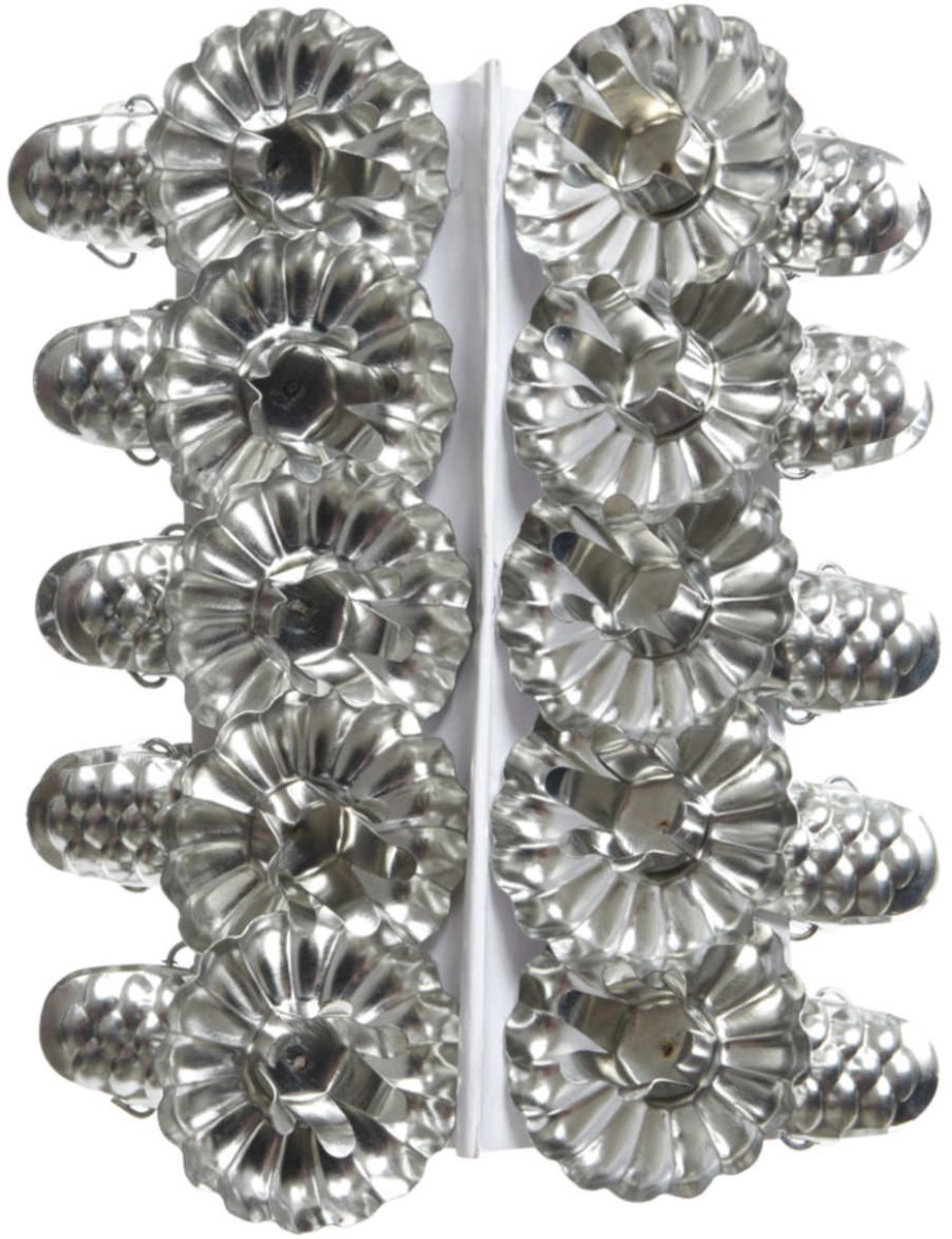 Kerstboomkaarshouders zilver kleurig