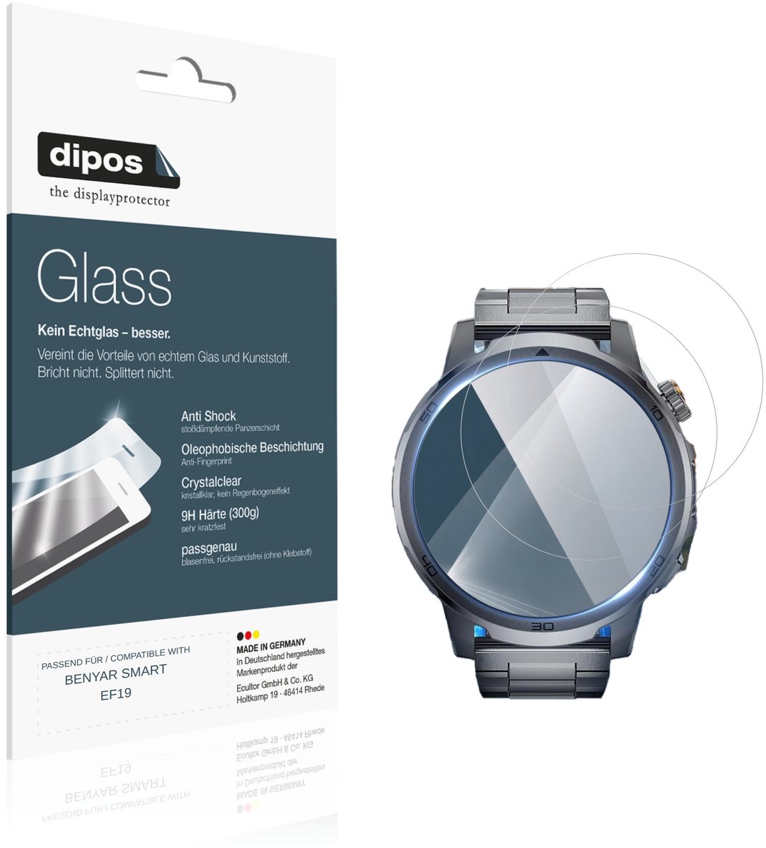 dipos – 2x Pantserfolie geschikt voor BENYAR SMART EF19 | 9H Screenprotector