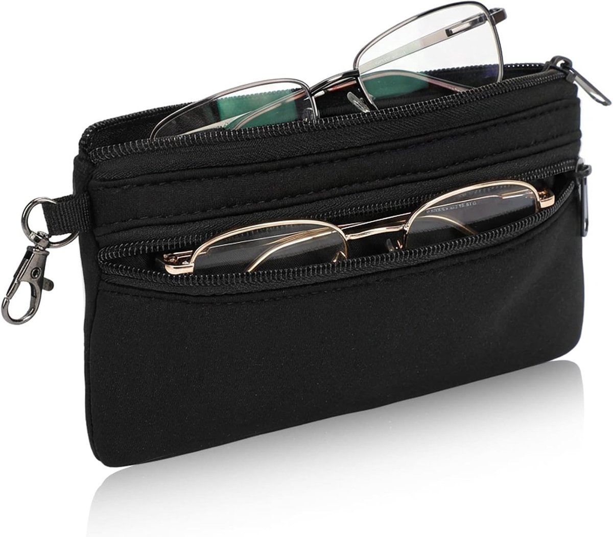 Neopreen Zachte Brilcase met Rits, Draagbare Brillenetui voor Zonnebrillen en Optische Brillen voor Dames en Heren