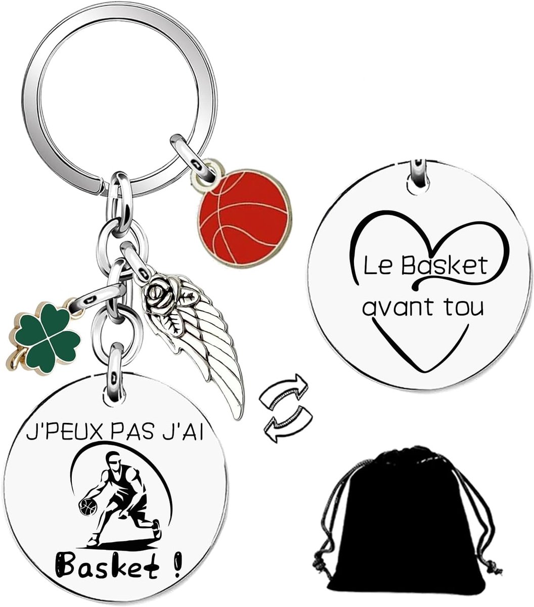 Personaliseerbare basketbalsleutelhanger met basketbalthema, cadeau voor basketbal, verjaardag, Kerstmis, voor - ShopVlot