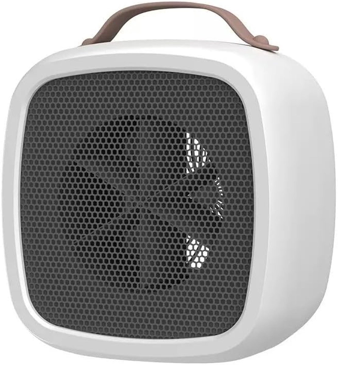 Draagbare ventilatorkachel, 500 W, snelle verwarming in 3 seconden, met draaggreep en automatische uitschakeling, 14,2 x 10,1 x 14,1 cm (wit)