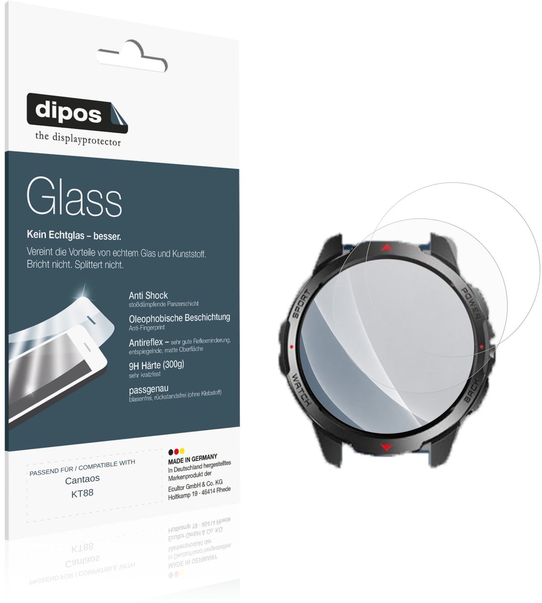 dipos – 2x Matte Pantserfolie geschikt voor Cantaos KT88 | 9H Screenprotector