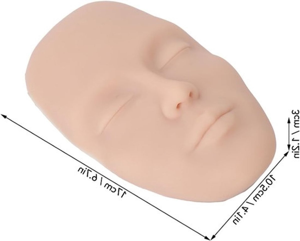 Realistisch 3D Oefenhoofd voor Make-up, Herbruikbaar Siliconen Mannequin met Make-up Kwasten voor Beginners en Opkomende Make-up Artists