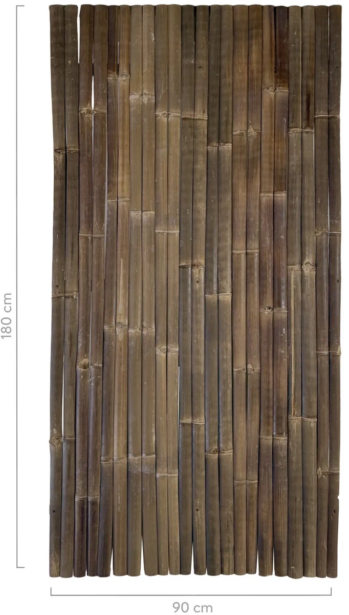 Masters of Bamboo® Bamboe Schutting Budget Zonder Touw - 90 x 180 cm - Zwart - Tuinscherm / Bamboe scherm