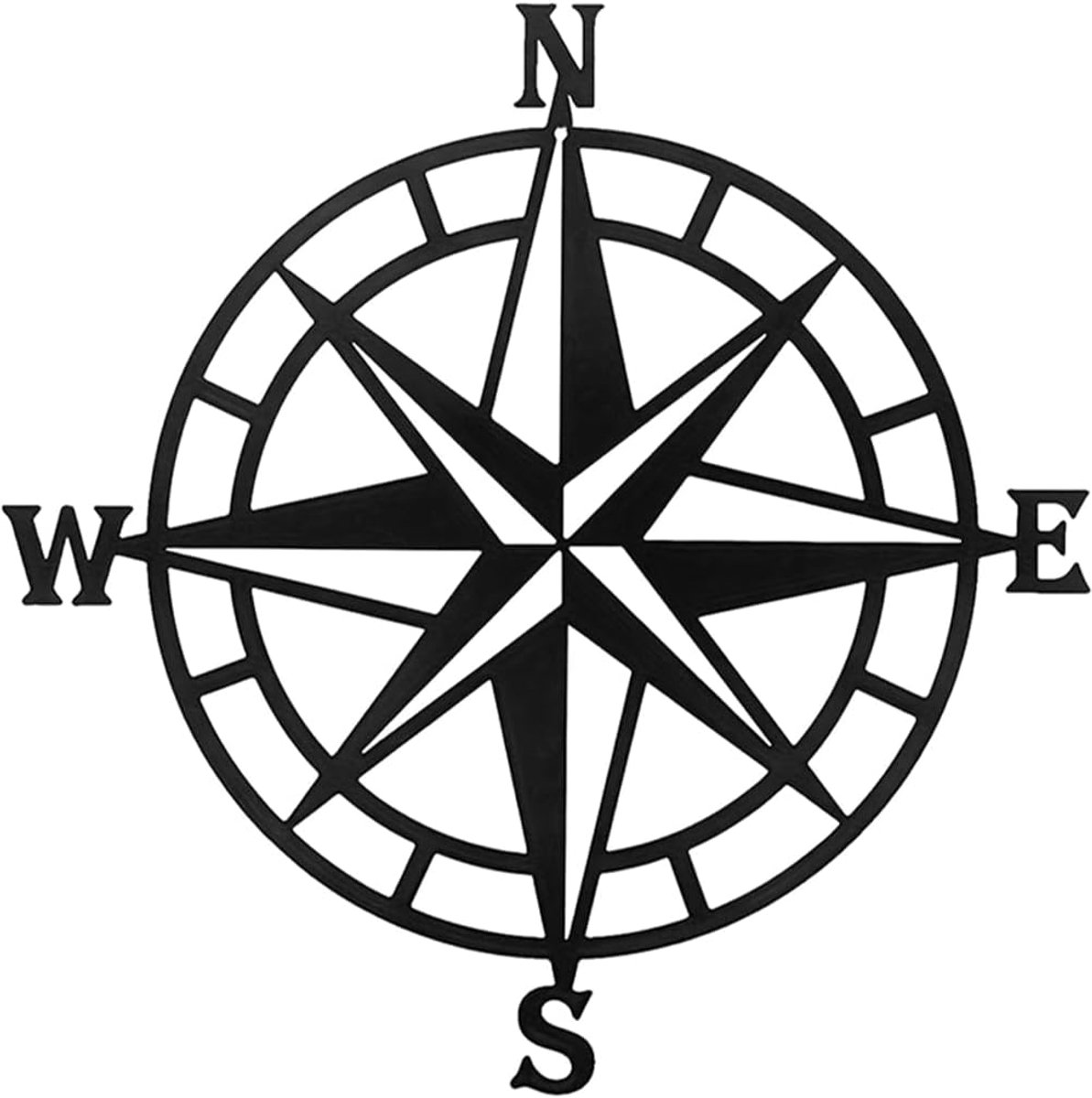 Wanddecoratie - 28 cm - Metaal - Rustiek - Zwart