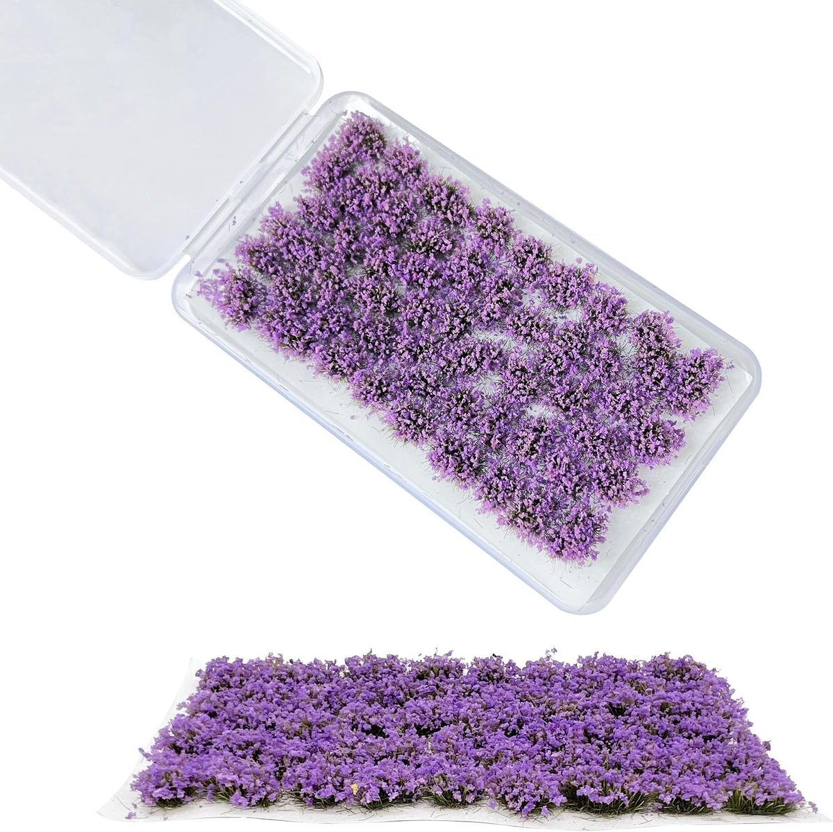 53pcs DIY Miniature Flower Cluster en Vegetatie Groepen voor Modelbouw en Landschapsontwerp - Paarse Statice Gras Tufts voor Treinlandschap en Militaire Layouts