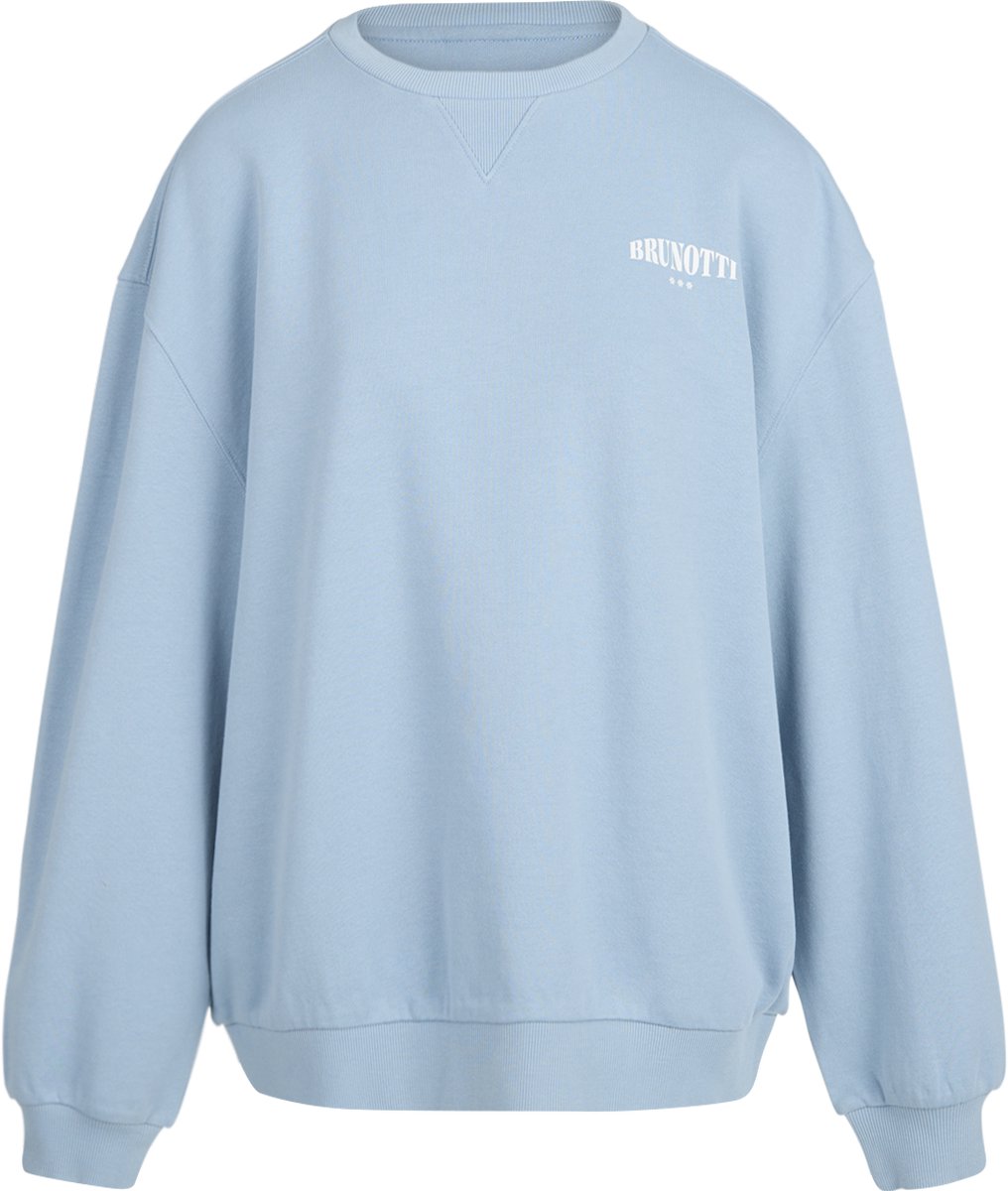 Brunotti Bessy Sweater Dames Pale Trui Crewneck Loose fit Rib Details L Blauw