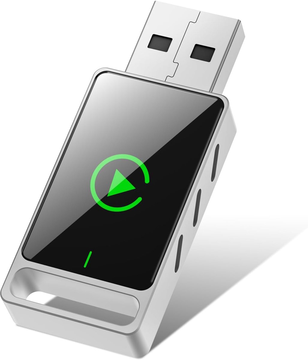 Draadloze Carplay-adapter, 2-in-1 Android Auto & Carplay draadloze adapter, upgrade van Wired CarPlay naar draadloos, plug and play, geschikt voor iPhone iOS 10+ & Android 11+ en auto's met Wired