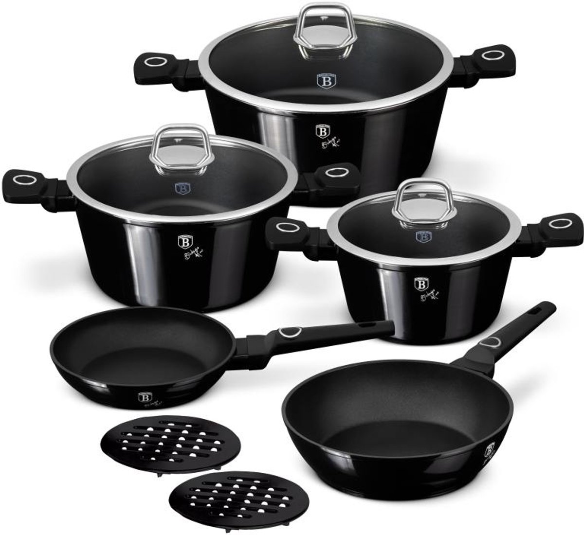 Serviesset met titaniumcoating, 10-delig, Black Vantage Collection