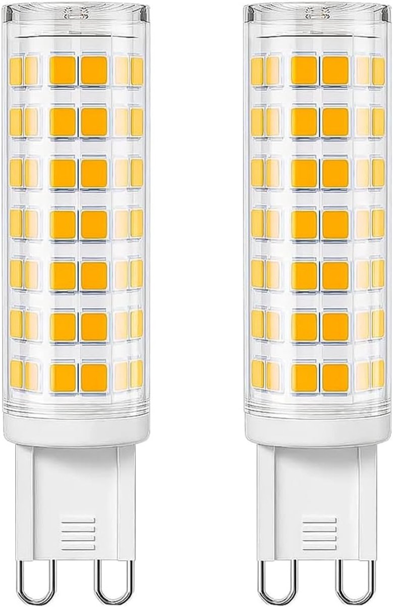 Set van 2 G9 LED Lampen 9W Vervanging voor 80W Halogeenlampen, Koel Wit 6500K, Energiezuinig en Langdurig