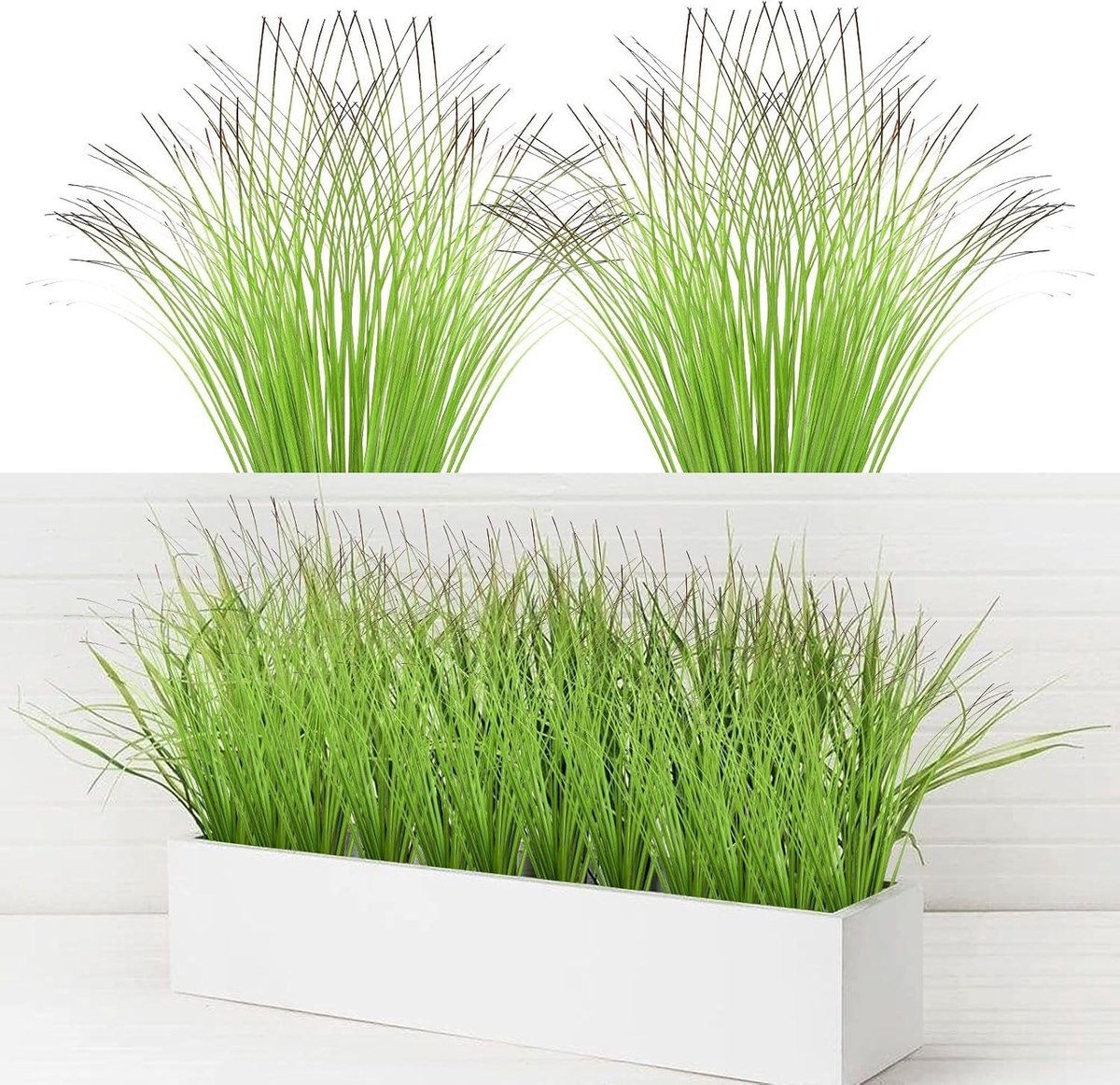 Set van 12 Kunstplanten - Realistische Kunstgras Planten voor Buiten en Binnen - UV-bestendige Decoratieve Grassen voor Balkon en Tuin