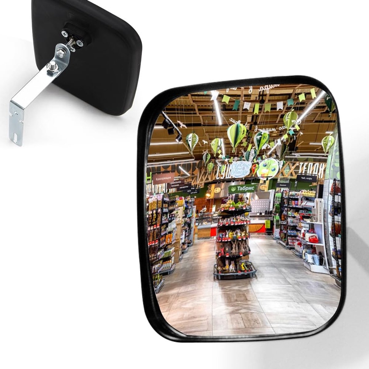 Convex verkeersspiegel voor veilig in- en uitrijden, 16 x 19 cm, reflecterende veiligheidsspiegel