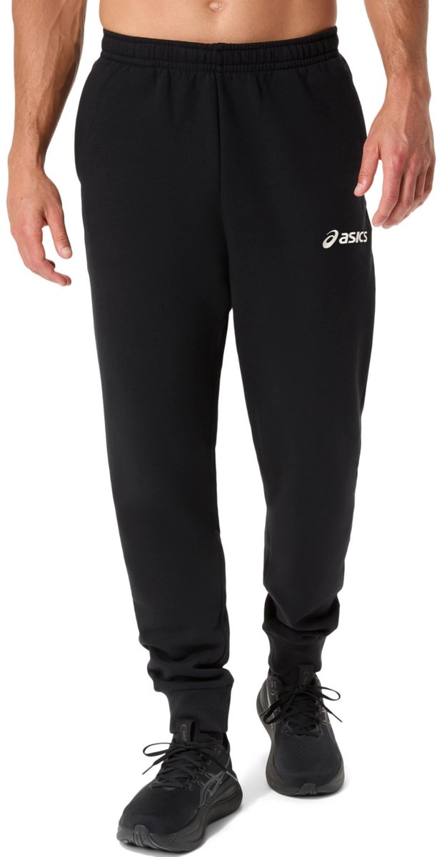 Asics Zwarte Logo Fleece broek