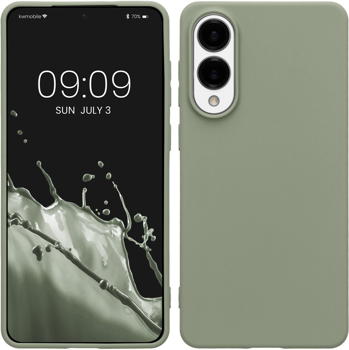 kwmobile telefoonhoesje geschikt voor Samsung Galaxy S25 Edge - Hoesje voor smartphone - Back cover in grijsgroen