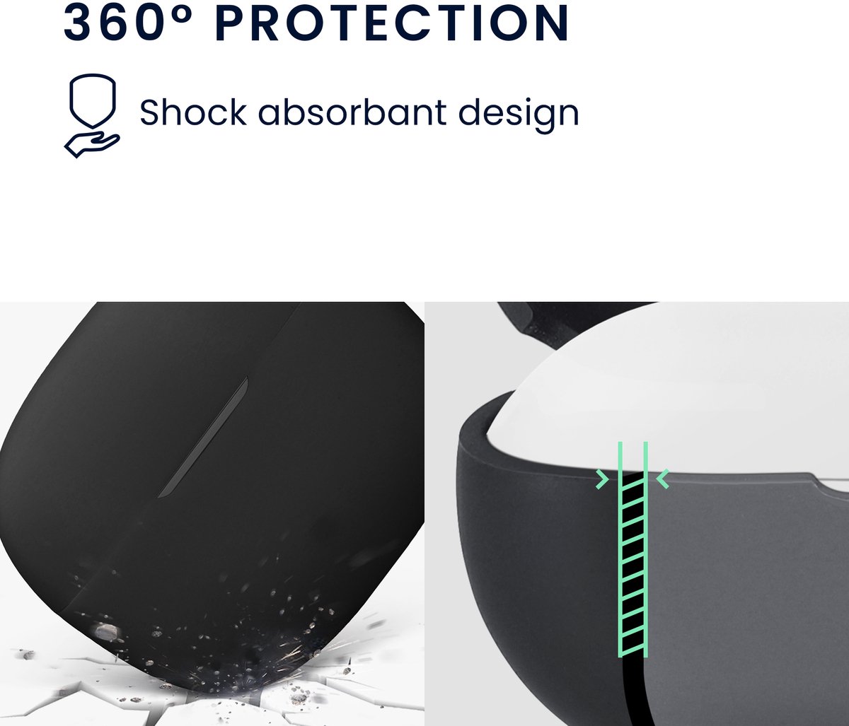 kwmobile cover voor oordopjes case - geschikt voor OnePlus Nord Buds 4 Pro - Trendy beschermhoes draadloze oordopjes in zwart