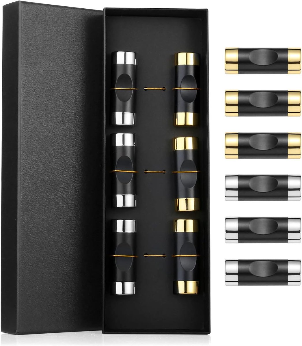 6 stuks glasvezel eetstokjes planken zwart/goud/zilver met geschenkdoos, stokjes legplanken, chopsticks houder zwarte - ShopVlot