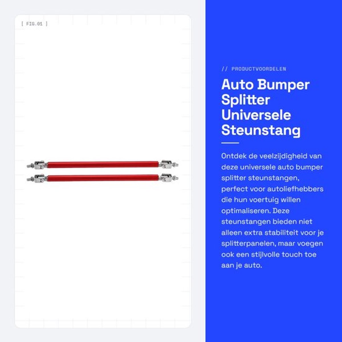 Dailygoods- Bumper Splitter Verstelbaar - 20cm Steunstang - Aluminium Constructie
