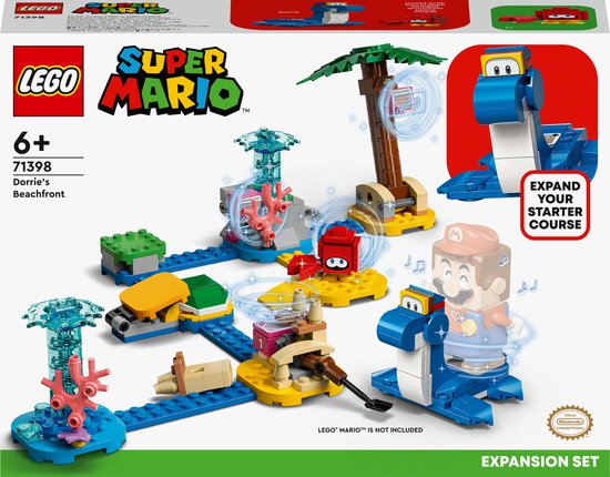 LEGO® Super MarioTM Uitbreidingsset: Dorries strandboulevard 71398 bouwset; verzamelitem en speelgoedset voor kinderen vanaf 6 jaar met Dorrie en een figuur van een Huckit Crab om te combineren met een startset (229 onderdelen)