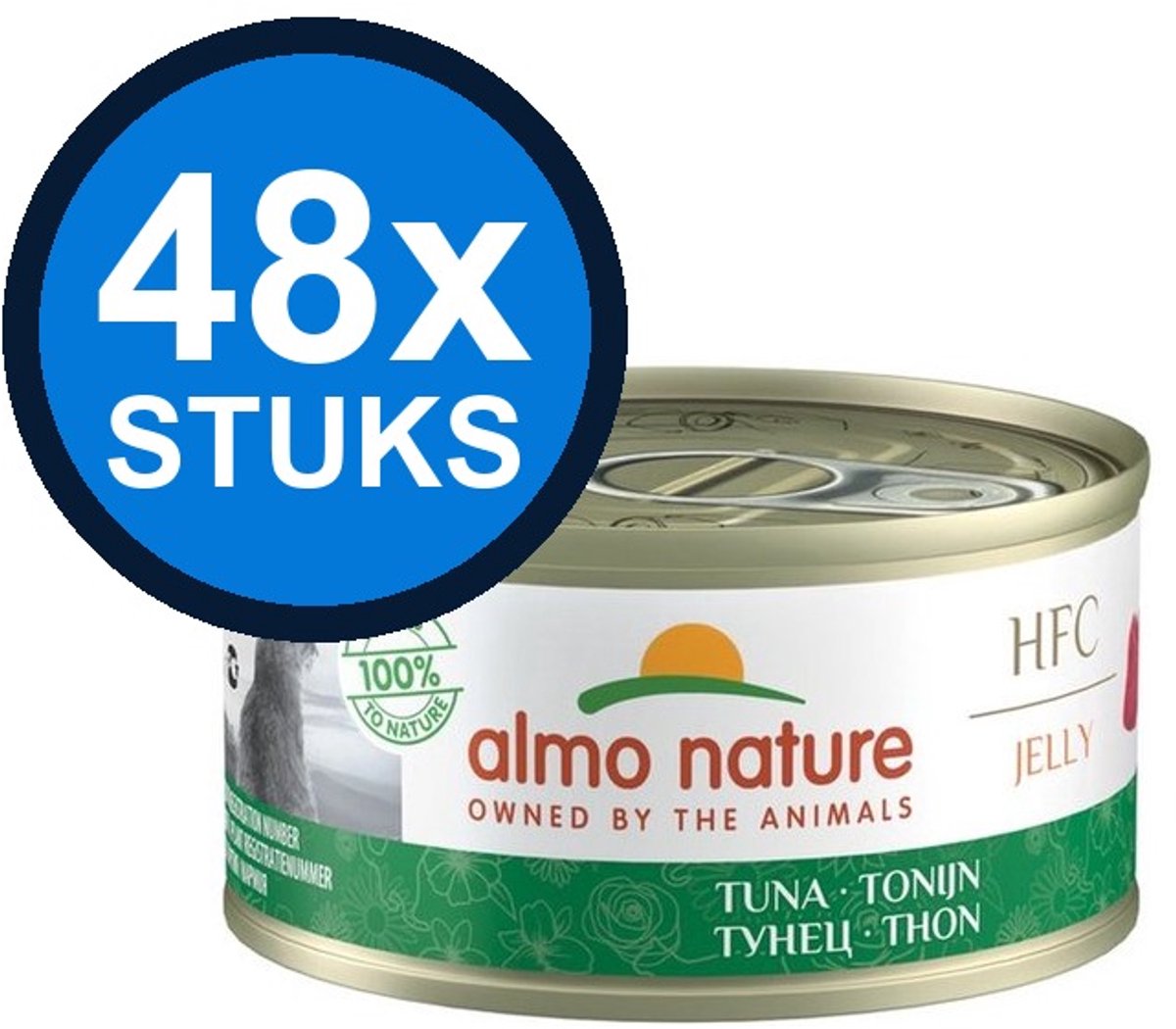 48x Almo Nature HFC - Kattenvoer Natvoer Blik - Gelei - Tonijn - 70g