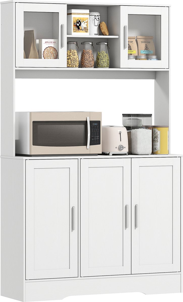 HOMCOM Keukenvoorraadkast - Spaanplaat - 108x35x180cm - Wit