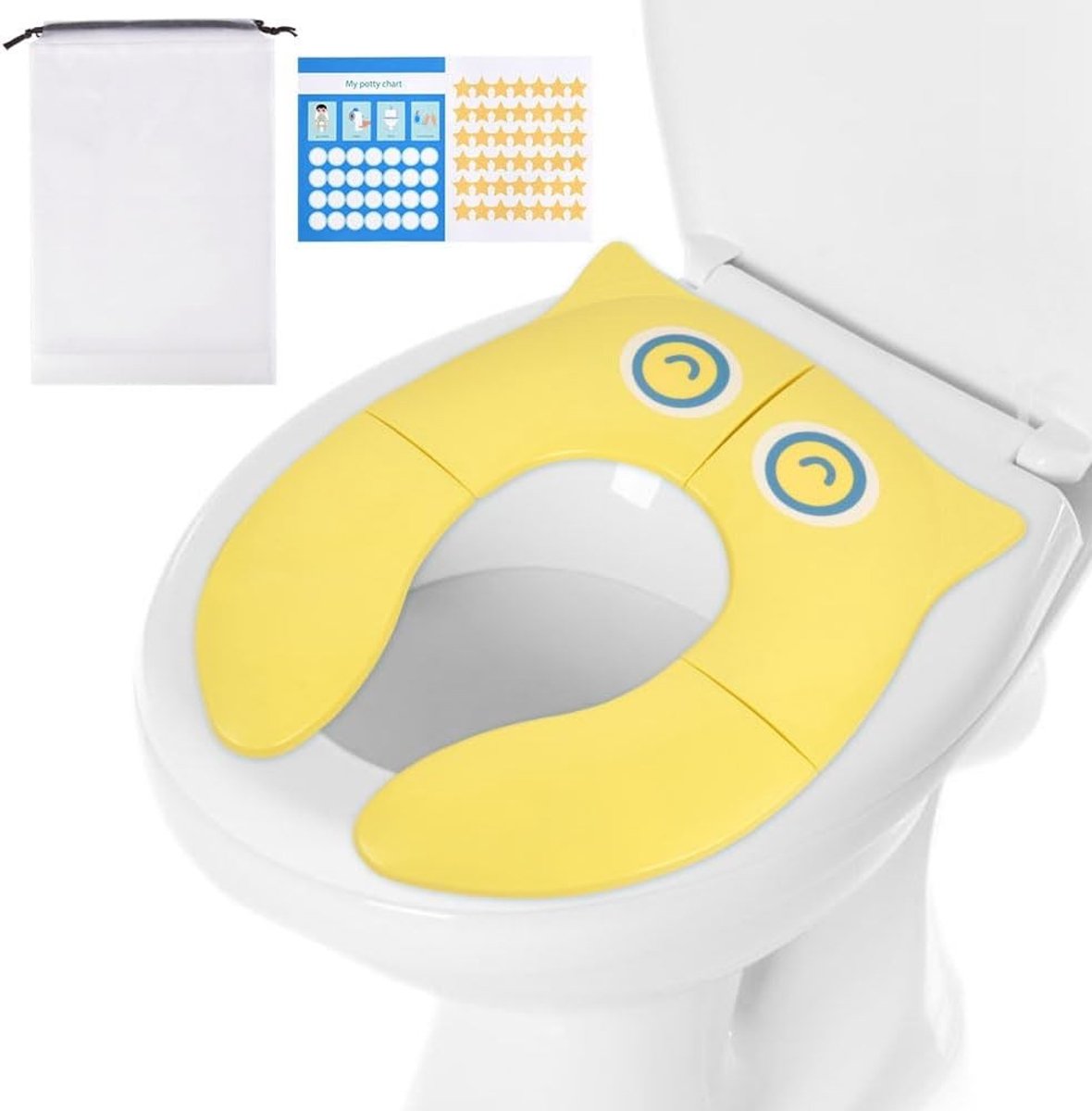 Opvouwbaar potje - Geel - Reisbare Toiletbril voor Kinderen - Veilig en Antislip - Voor Zindelijkheidstraining