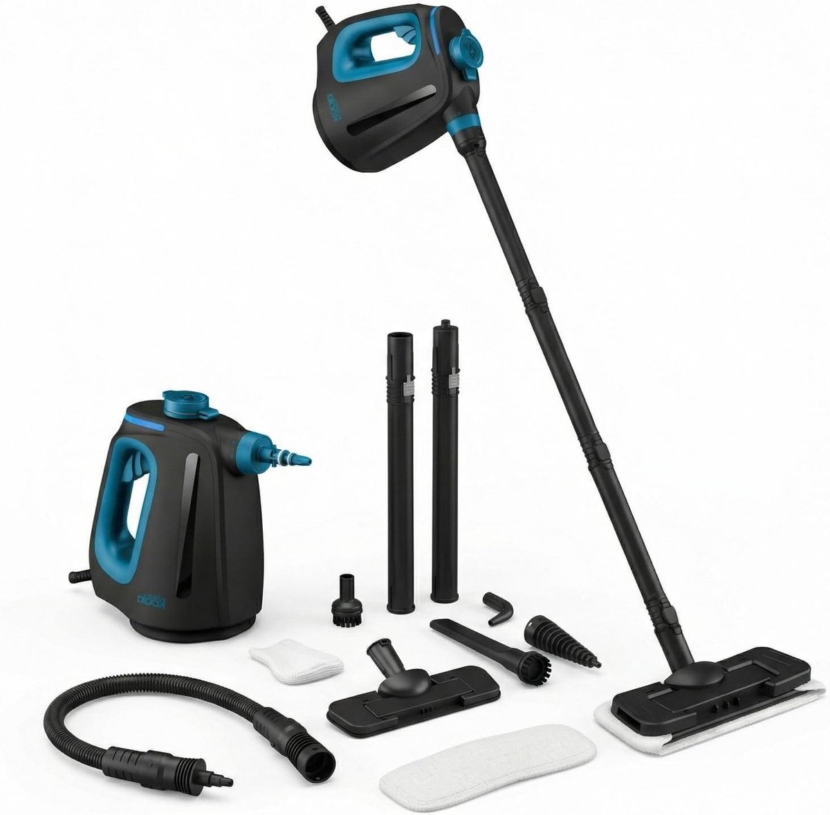 2-in-1 Stoomreiniger - Handheld Stomer - Grondig Reinigen - 15 Seconden Opwarmtijd - 30 Minuten Stoom - Zwart Blauw