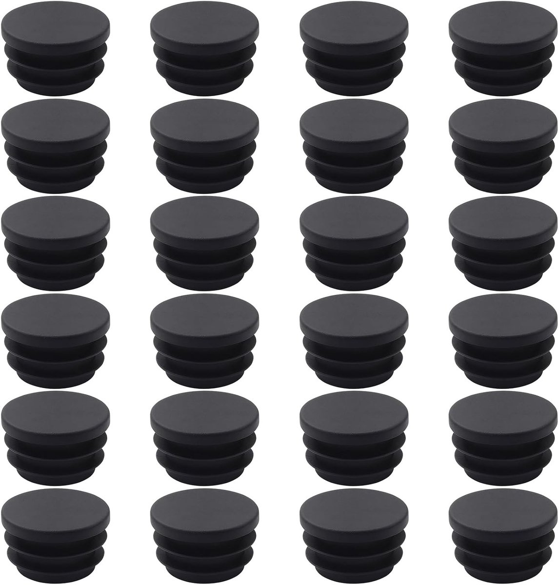 Ronde Zwarte Stoel- en Tafelpoten Beschermers, Universele Plastic Stoppers voor 22mm Poten, 20 Stuks