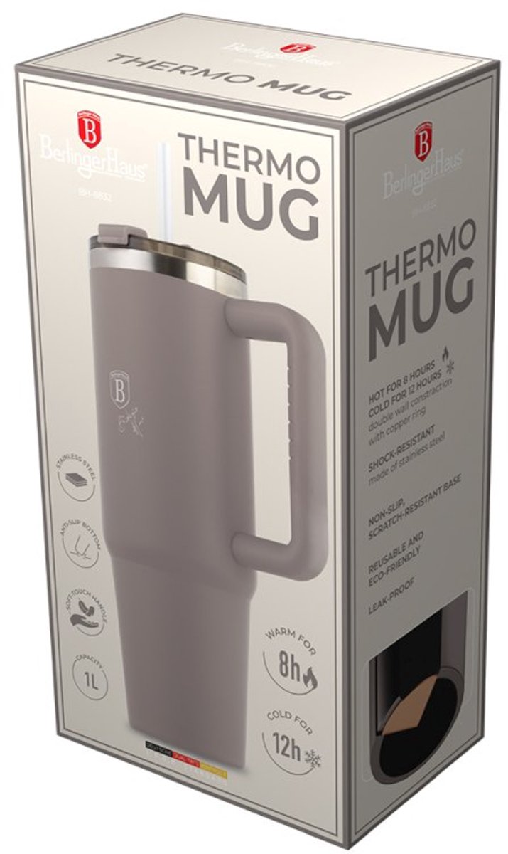 BerlingerCup thermosbeker met dubbele wand, 1 l, Taupe Collection — cadeau in Koken & Dineren - foto 6