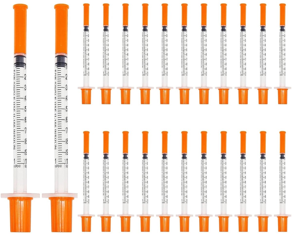 24 Stuks Steriele Plastic Spuiten 1.8 ml met Caps voor Dierenvoeding, Planten Water geven en Laboratoria