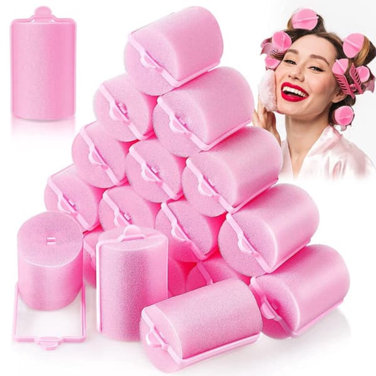 Sponskrullers - grote krulspelden voor styling - met zacht schuim 3,6 cm - 24 stuks
