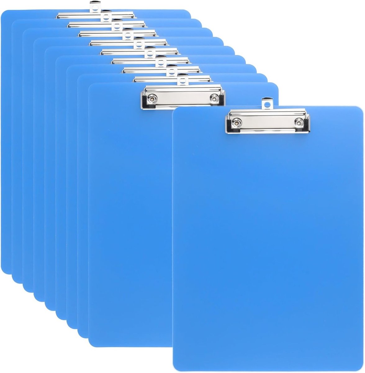 Set van 10 A4 Clipboards in Blauw - Plastic Clipboards voor Kantoor, Documenten en Archivering