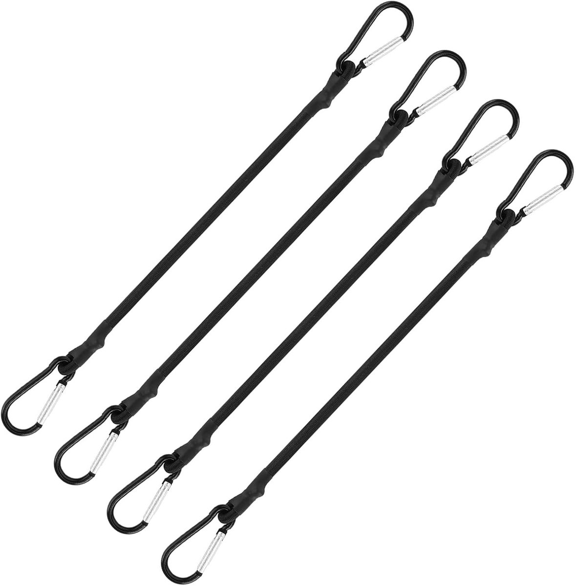 Set van 4 Tension Ropes met Karabijnhaak, Verstelbare Expander met Haken voor Tuin, Lading en Tentgebruik (60 cm)