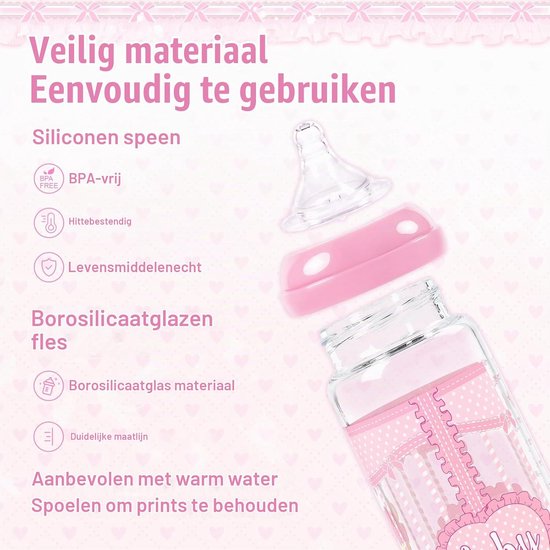 LittleForBig Adult Baby Bottle Ultra Printed Specialty Oversized Glass Bottle Feeding Blushing Baby Pattern — afbeelding 3