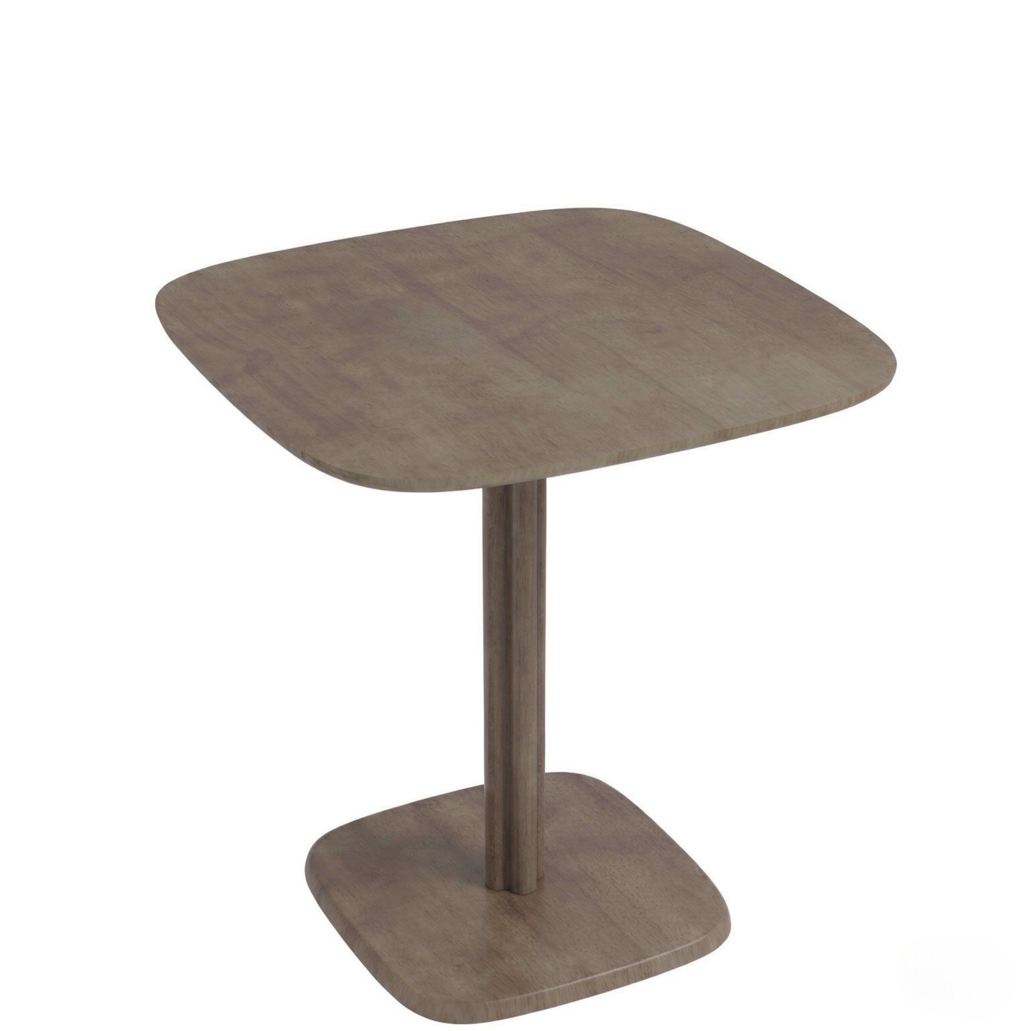 SONNENH Vierkante eettafel van rubberhout met centrale voet - 70 x 70 cm - Bruin