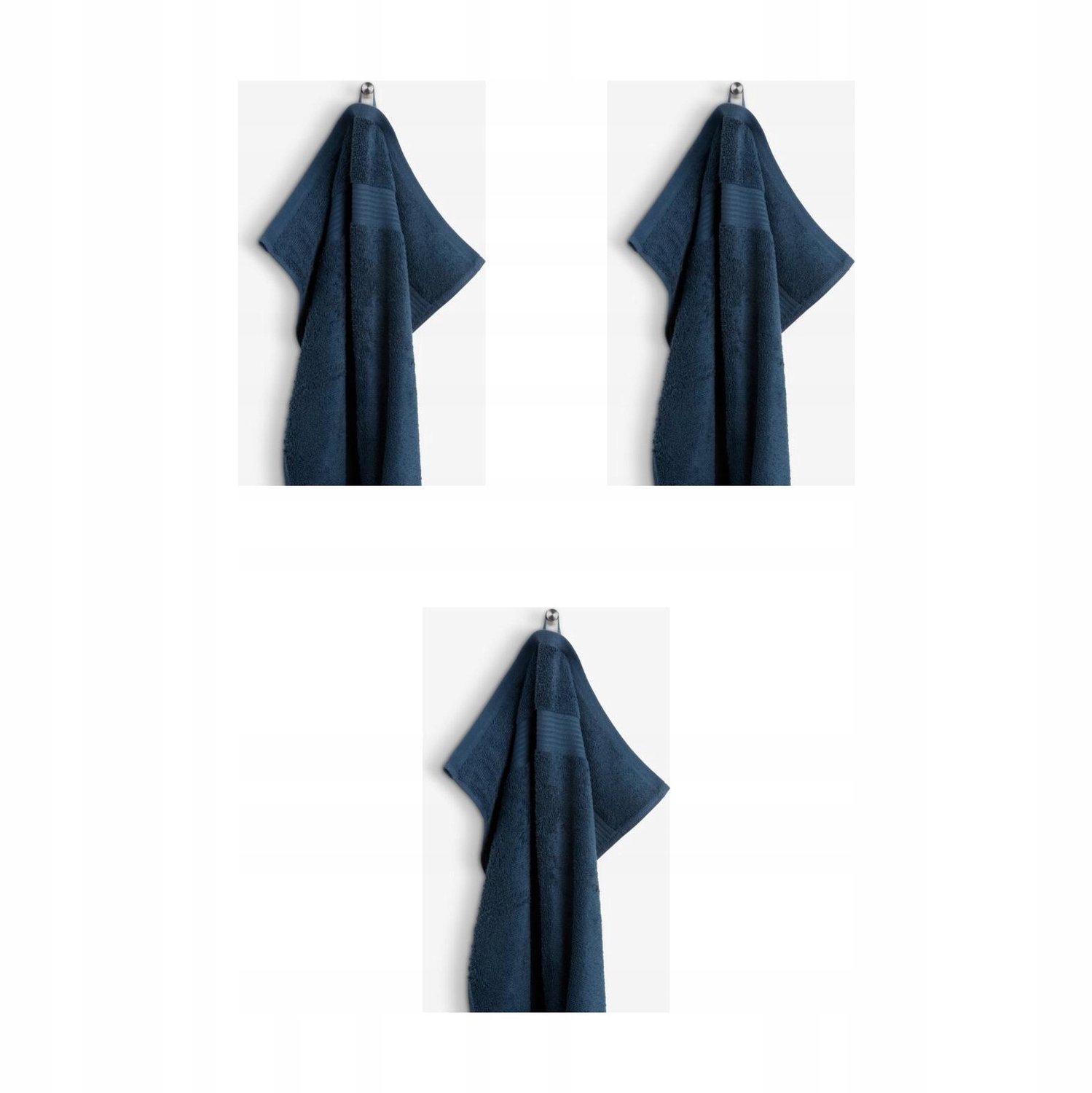 3x Karlstad Badhanddoeken 70x140cm Marineblauw Katoen 500g/m²