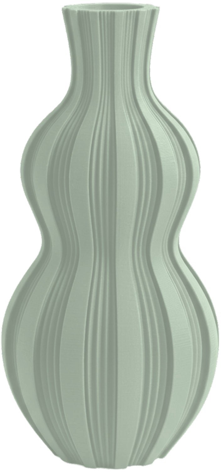 Layvo JORIK Vaas - Salie - D12 x H25 cm - droogbloemen vaas - moderne vaas - gerecycled plastic