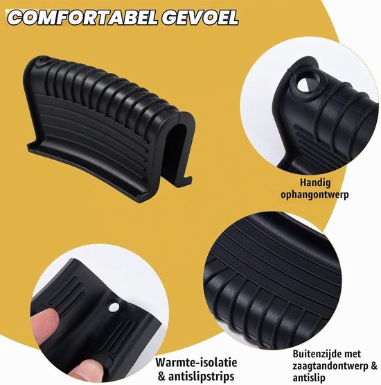 Hete Lucht Grip Houder en Hulp Grip Houder, Antislip Pan Houder voor Gietijzeren Pannen, Oven en Casseroles, Set van 4 Stuks, Warmtebestendig en Duurzaam — afbeelding 2