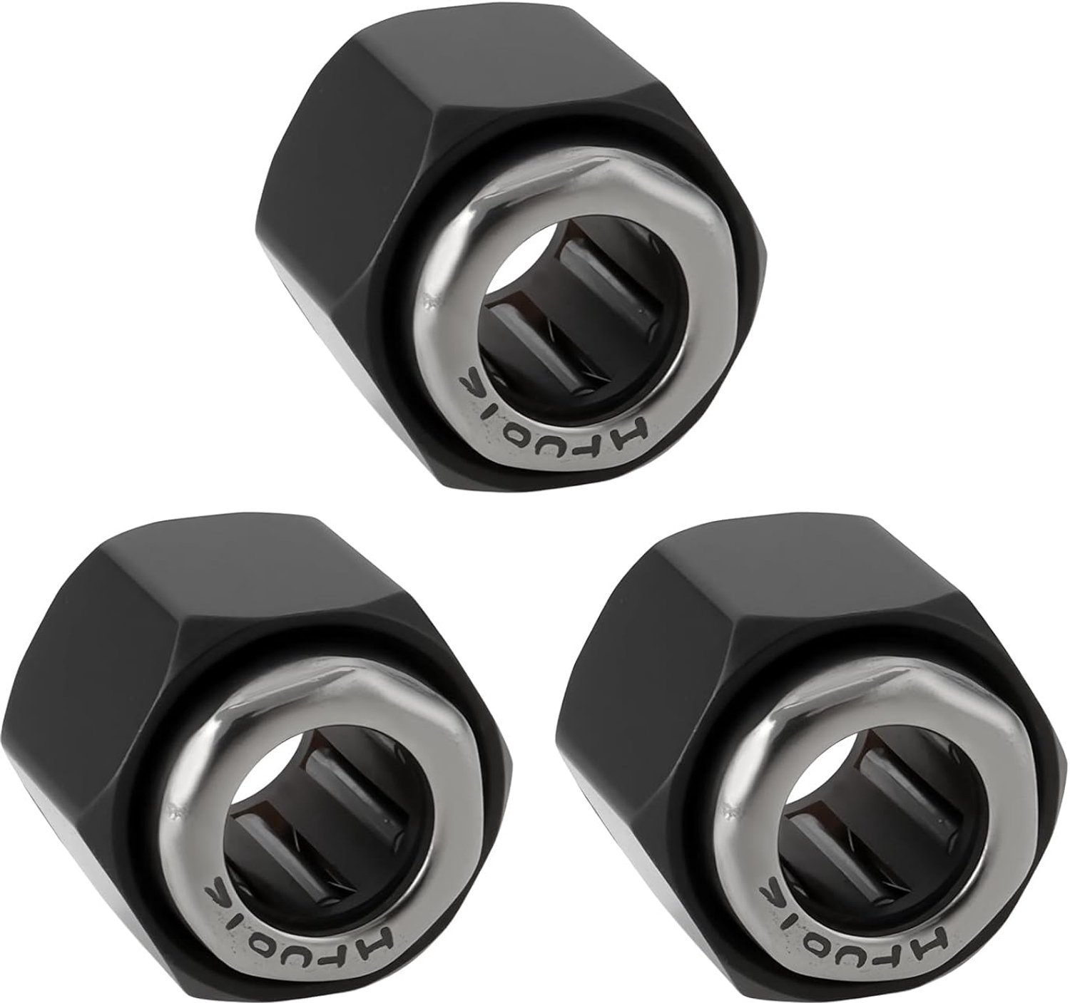 Dailygoods- Zeskantmoer 12mm - 3x Lager - Compatibel met HSP VX 1/10 Nitro Motoren - Metaal - Vervangend Onderdeelnr. R025 - Zwart - Moer