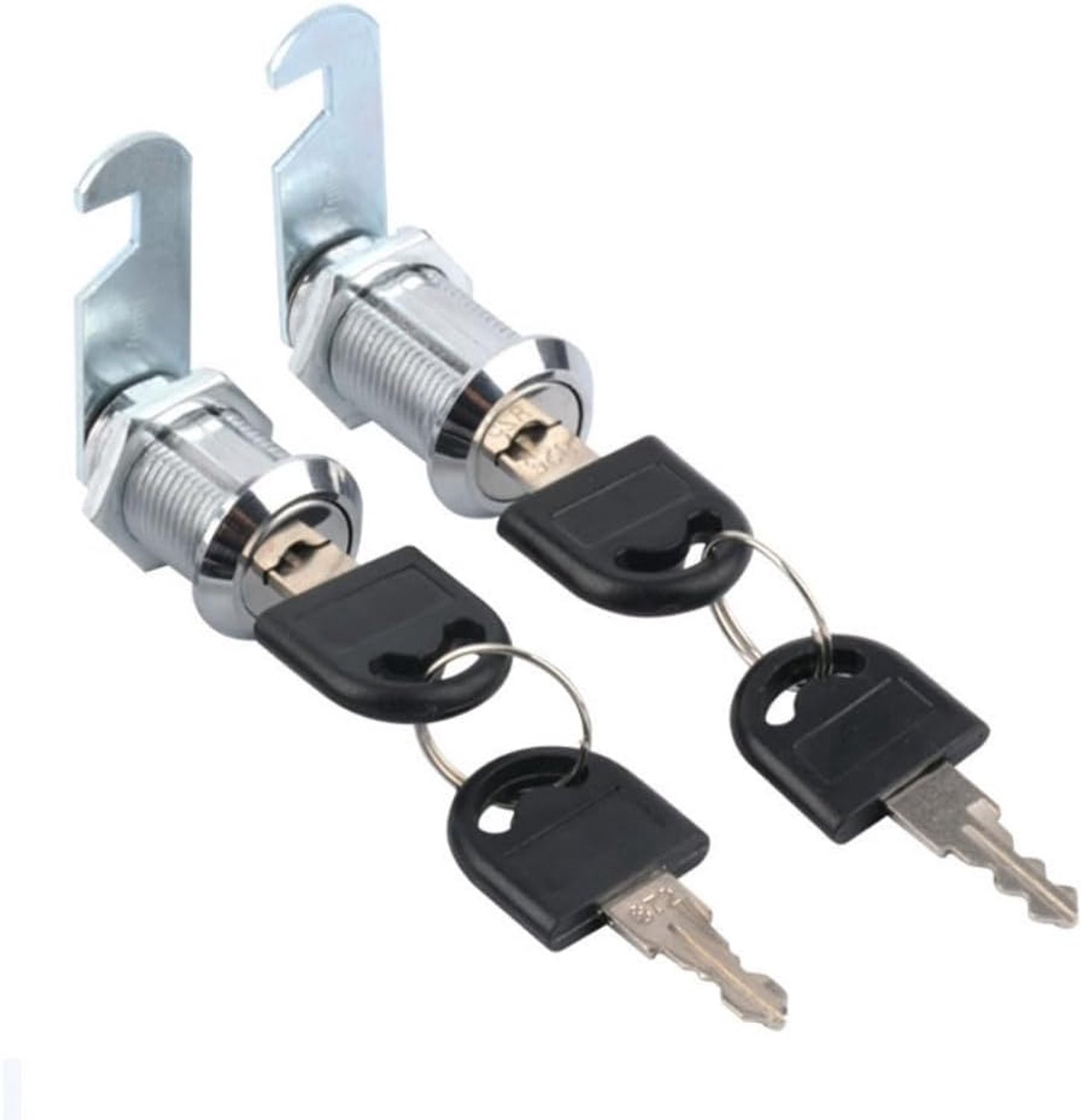 4pcs Cabinet Lock, Metal Cylinder Cabinet Lock, Cabinet Lock with Key, Drawer Cabinet Locking with 2 Different Lock Plates(40mm)