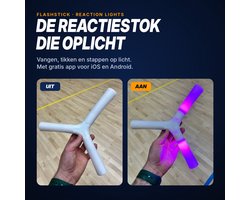 Reaction Lights FlashStick - Reactiestok met licht - Reactietraining voor handen en voeten - Hand-oogcoördinatie en voetwerk - Gratis app - Blazepod alternatief