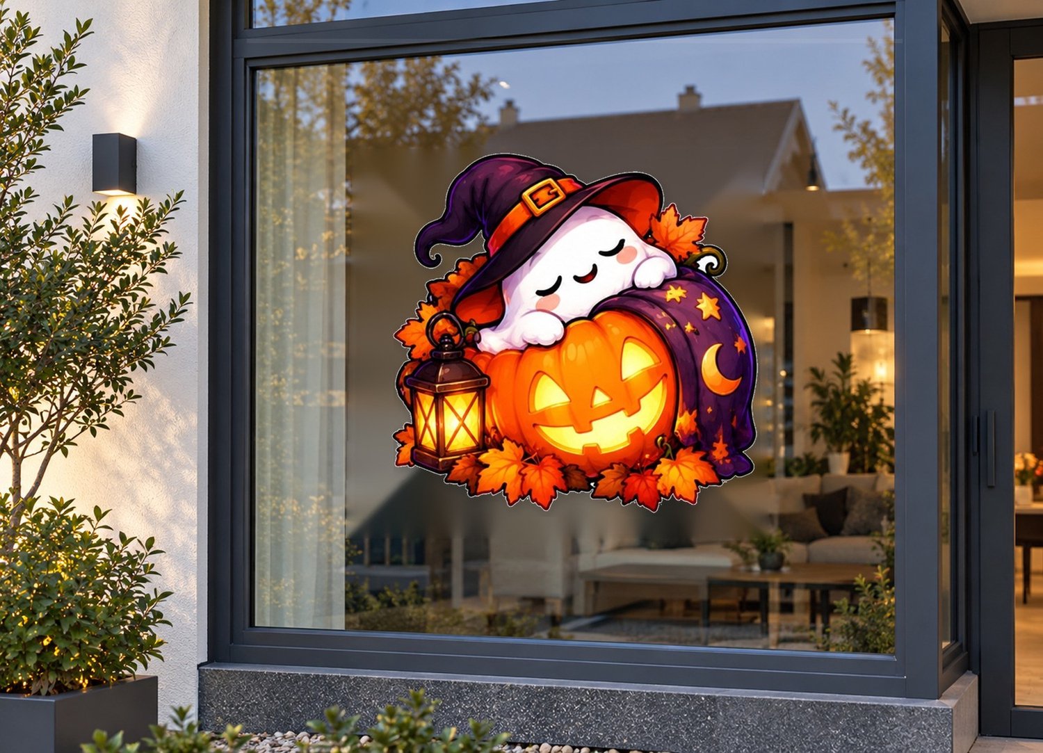 De Stickerman Halloween Raamsticker 100cm Breed Herbruikbaar Weerbestendig (KV19) Multi