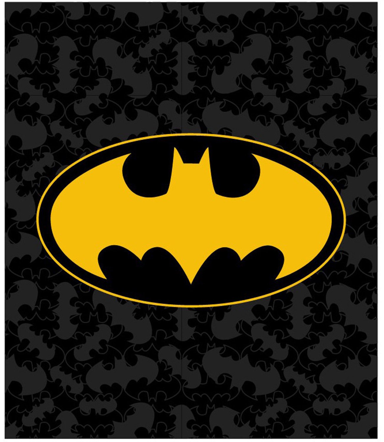 Batman Fleece deken Batman- zwart/geel- 120x150cm- polyester- warme deken. zwart geel