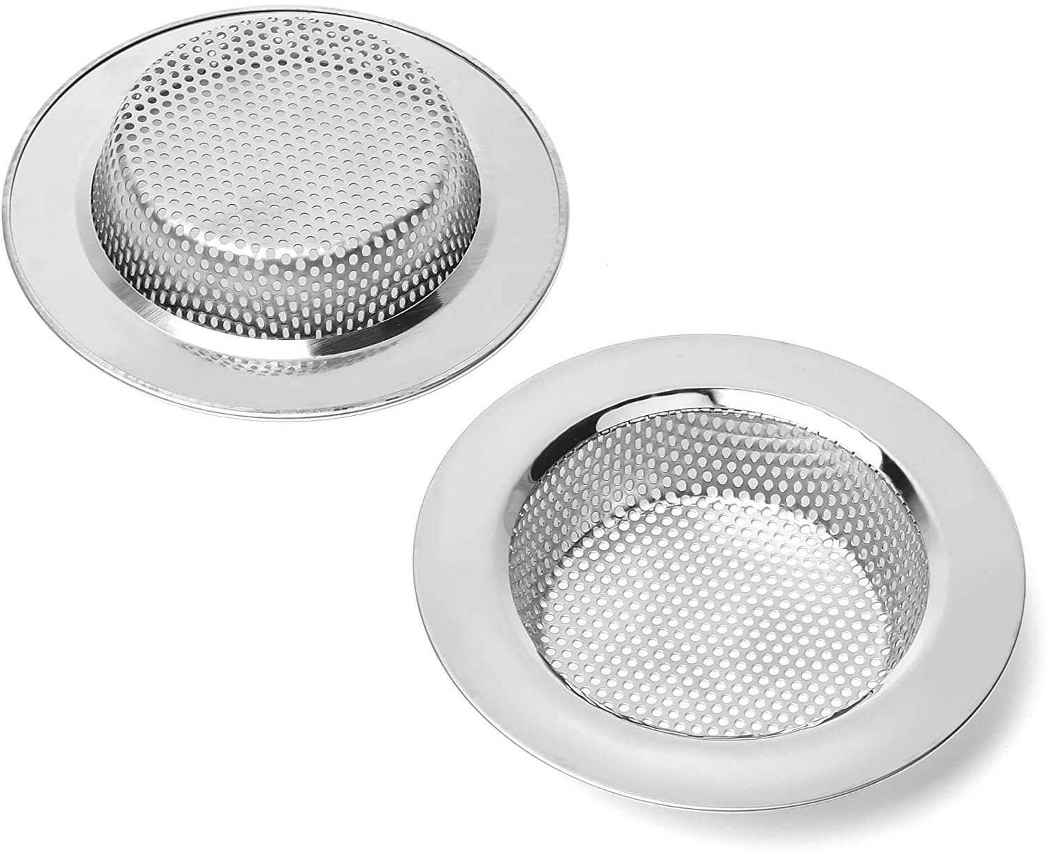 Famanu 2 stuks roestvrijstalen afvoerfilters voor keuken en badkamer, buitendiameter 112 mm, voorkomt verstoppingen en zorgt voor snelle afwatering, eenvoudig te reinigen voor langdurig gebruik wit